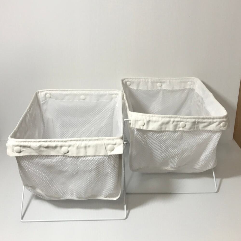 White Medium Size Collapsible Storage Units Set of 2
